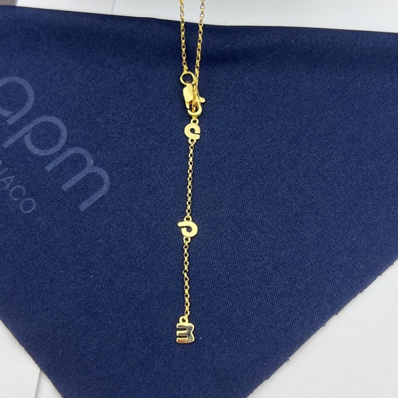 APM Monaco Diamond Pig Nose Necklace-Gold - Picture 7 of 10